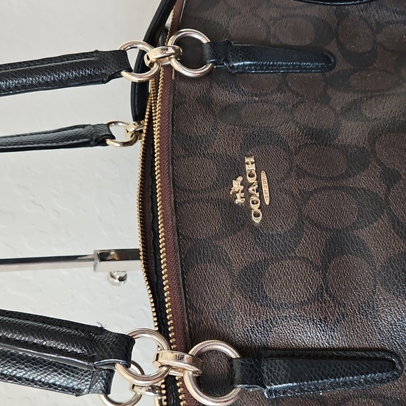 Coach Christy Satchel/Shoulder Bag, Black And Brown F36721 - Picture 5 of 15